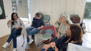 Group of female professionals participating in a workshop session.